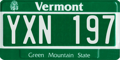 VT license plate YXN197