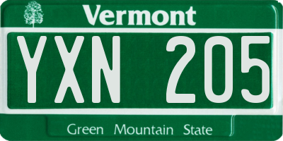 VT license plate YXN205