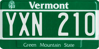 VT license plate YXN210