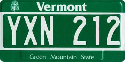 VT license plate YXN212
