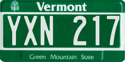 VT license plate YXN217
