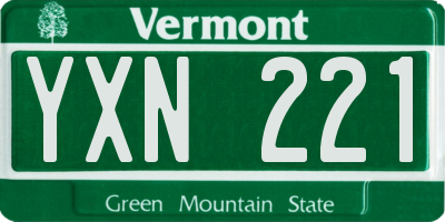 VT license plate YXN221