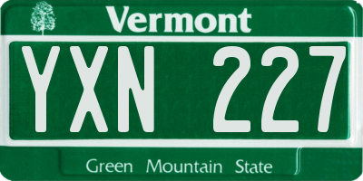 VT license plate YXN227