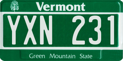 VT license plate YXN231