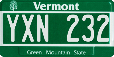 VT license plate YXN232