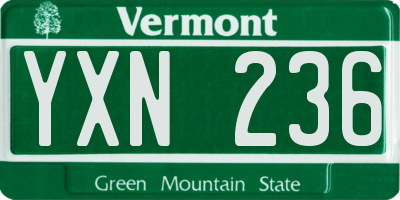 VT license plate YXN236