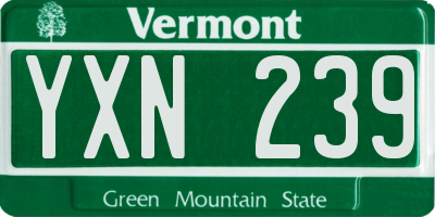 VT license plate YXN239