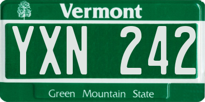 VT license plate YXN242