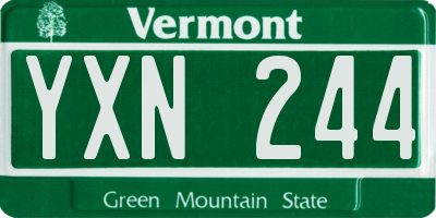 VT license plate YXN244