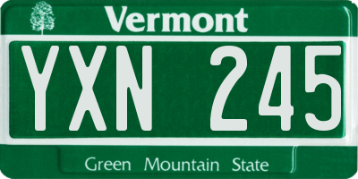 VT license plate YXN245