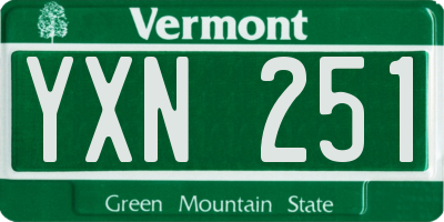 VT license plate YXN251
