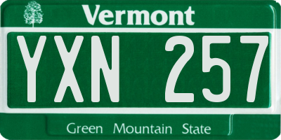 VT license plate YXN257