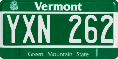 VT license plate YXN262
