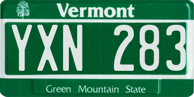 VT license plate YXN283