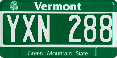 VT license plate YXN288