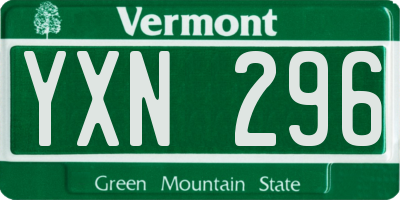 VT license plate YXN296