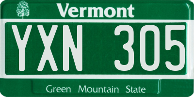 VT license plate YXN305