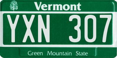 VT license plate YXN307