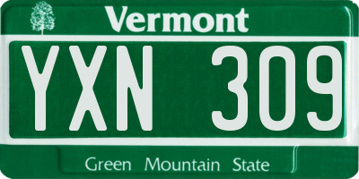 VT license plate YXN309
