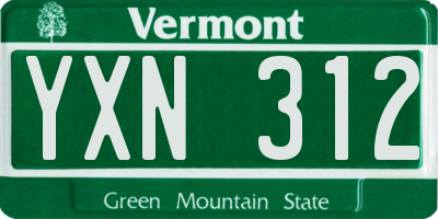 VT license plate YXN312
