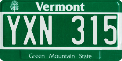 VT license plate YXN315