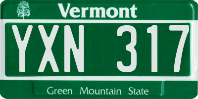 VT license plate YXN317