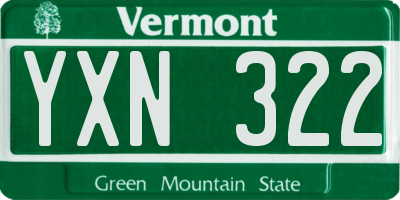 VT license plate YXN322