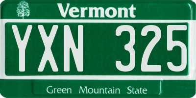 VT license plate YXN325