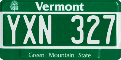 VT license plate YXN327