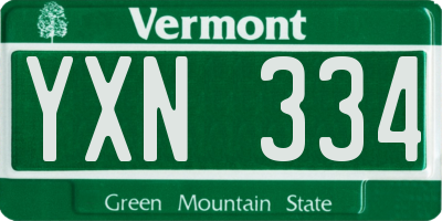 VT license plate YXN334