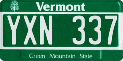 VT license plate YXN337