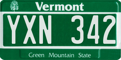 VT license plate YXN342