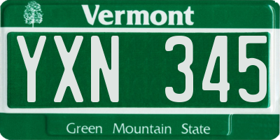 VT license plate YXN345