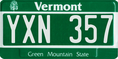 VT license plate YXN357