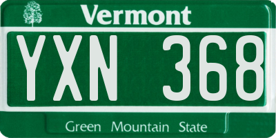 VT license plate YXN368