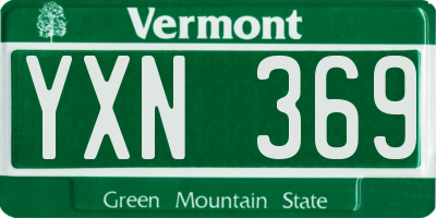 VT license plate YXN369