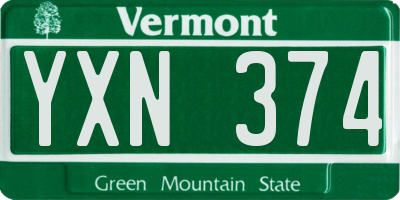 VT license plate YXN374