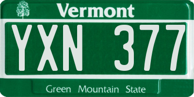 VT license plate YXN377