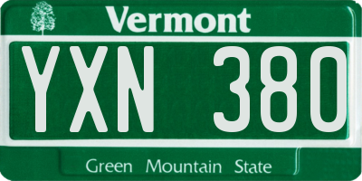 VT license plate YXN380