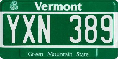 VT license plate YXN389