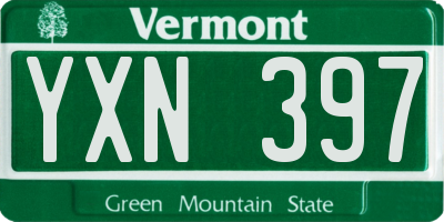 VT license plate YXN397
