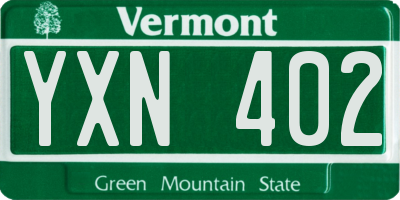 VT license plate YXN402