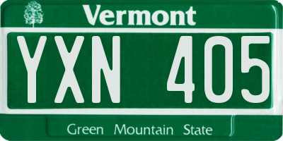 VT license plate YXN405