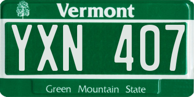 VT license plate YXN407