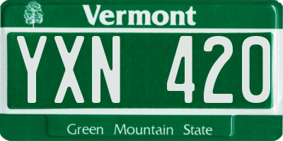 VT license plate YXN420