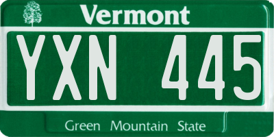 VT license plate YXN445