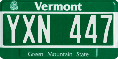 VT license plate YXN447