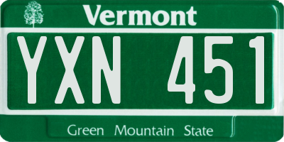 VT license plate YXN451