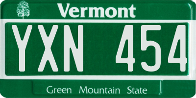 VT license plate YXN454