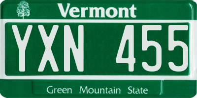 VT license plate YXN455